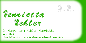 henrietta mehler business card